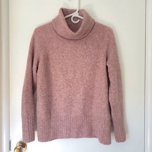 Turtleneck sweater in mauve from Aritzia.